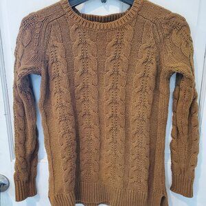 Loft mustard cable sweater xs
